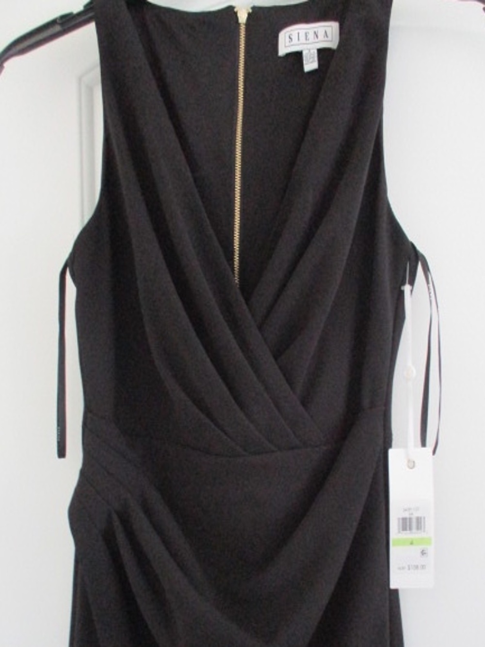 SIENA - Women's Origami-Pleat Sleeveless Black Dress